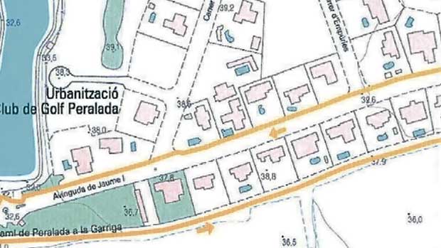 Дома в Испании в урбанизации Пералада Ресиденсиаль (Peralada Residencial). Генеральный план Urbanitzacio Club de Golf Peralada. Дома в Испании - малоэтажные жилые